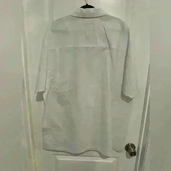 NWOT Stacey Adam white cuff link shirt preppy linen - Picture 3 of 4